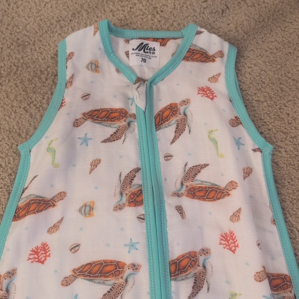 Mies To Go World Of Mies Bamboo & Organic Cotton Ocean Sleep Sack Size 3-6 Month - Picture 4 of 9